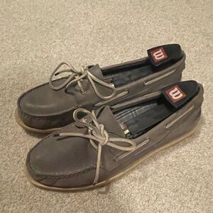 Gray Sperry Top Sider Boat Shoes